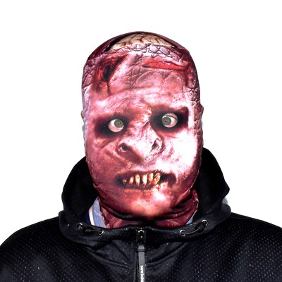 3D-Effekt Gesichtshaut - Roter Ork - Lycra Stoff - Halloween Maske 