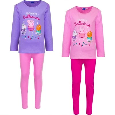 Peppa Pig Schlafanzug Ballerina Pyjama Disney Mädchen 98 104 116 128 NEU