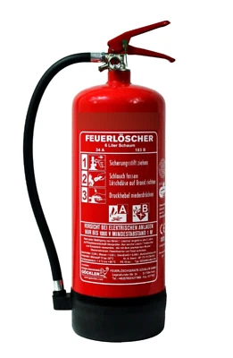 MARKENLOS 6 Liter Schaumlöscher Feuerlöscher Schaum Brandklasse A/B 34A 183B =10LE