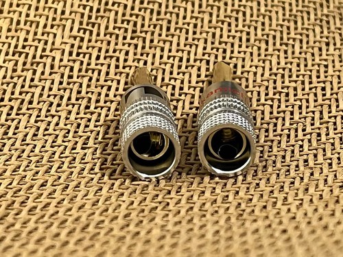 1 pair 24K-Gold Audio Speaker Cable Expandable Banana Connector Plug Adapter - Picture 2 of 3
