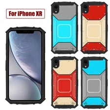 For iPhone XR Case TPU Frame Magnetic Plate Stainless Steel Protective Cover