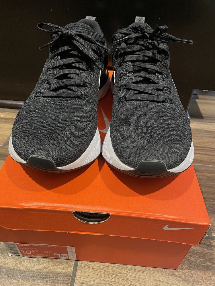 Nike Men's React Infinity Run FK 2 Black White Running Shoes Size 10.5