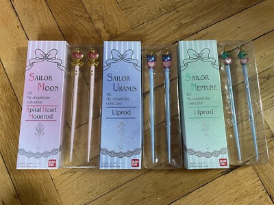 Sailor Moon DX Essstäbchen Uranus Neptun Lippenstange Bandai Limited Neu 3 Boxen