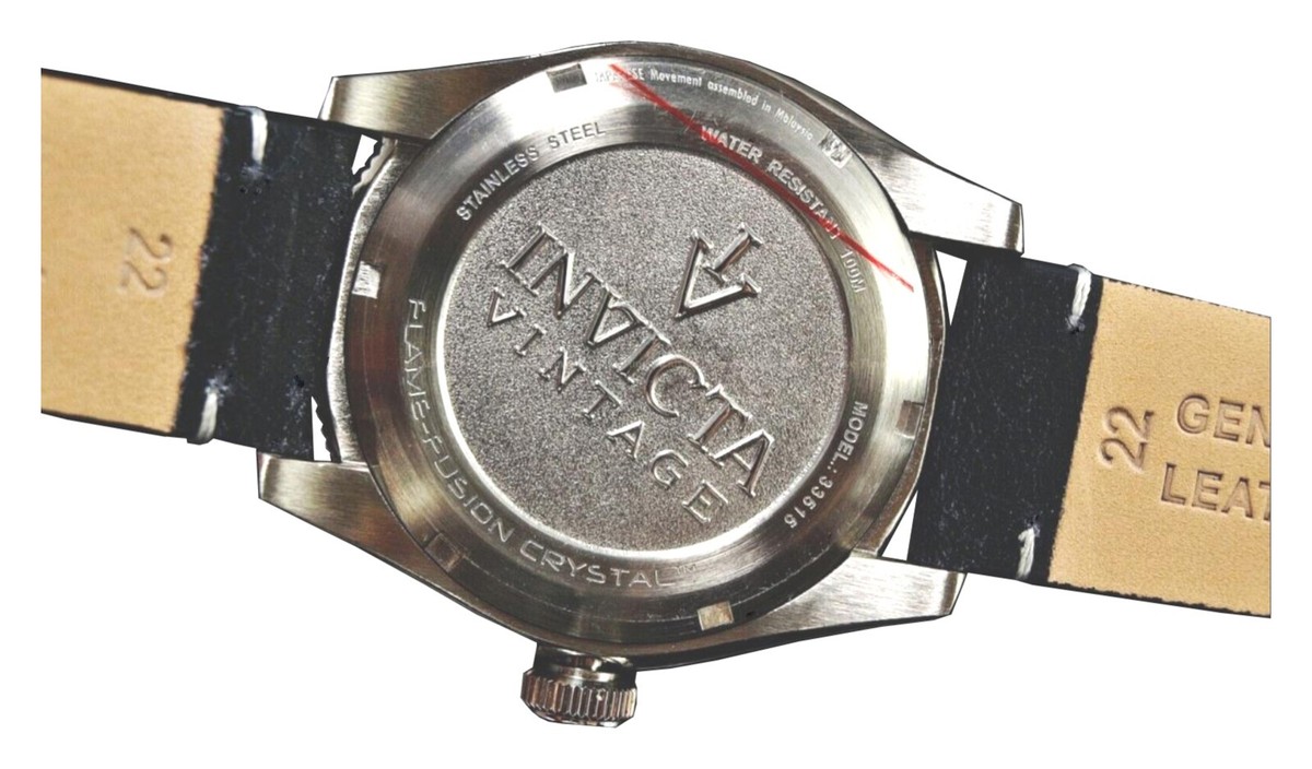 Invicta 33515 Orologio Uomo Casual - Quarzo, Cassa 45mm Acciaio, Cinturino Pelle Nera, Quadrante Blu, Impermeabile 10 ATM