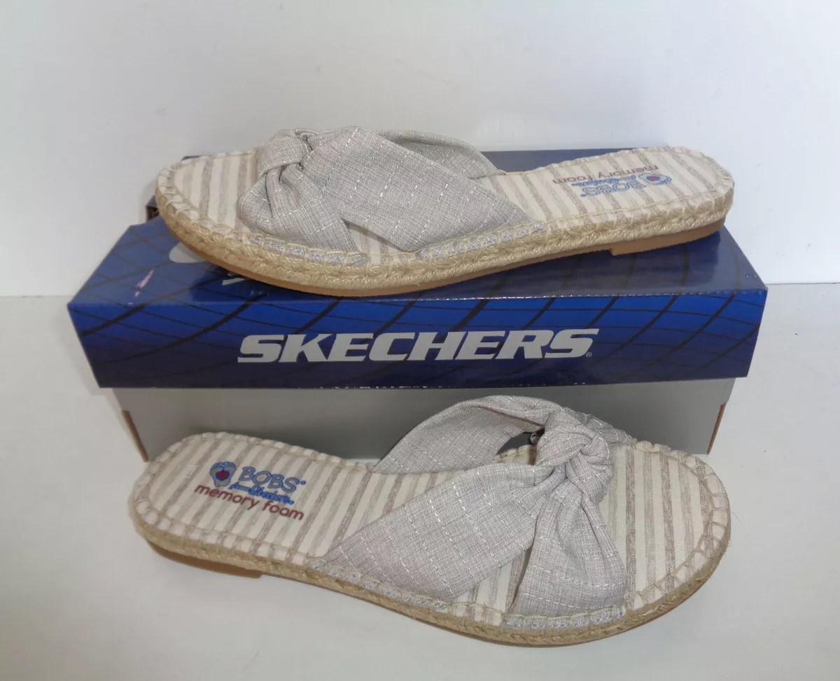 Skechers New Ladies Bobs Sandals Memory Foam Flats Summer Shoes UK
