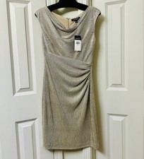 RALPH LAUREN Women's Metallic Cocktail Dress, Size-8