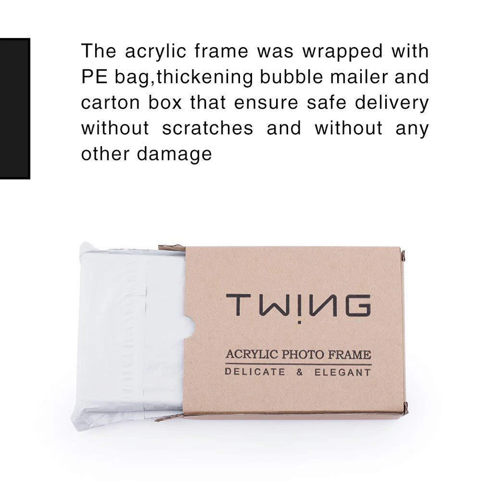 Paquete de 5 marcos de fotos acrílicos de acrílico imán horizontal acrílico de doble cara de 5 x 7 pulgadas Foto 2 de 4