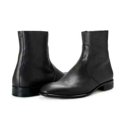 Roberto Cavalli Ankle Boots Shoes Men's Off Black Textured Leather sz 7-12