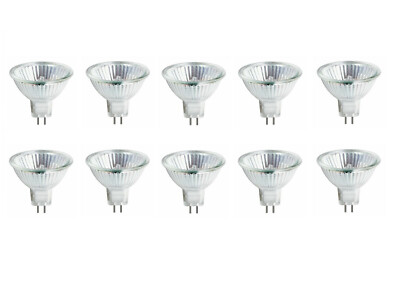10 x Halogen Leuchtmittel KLR50, 12V Steckbirne MR16 GU5.3 Niedervolt Lampe