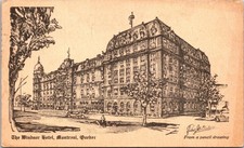 Windsor Hotel Streetview Montreal Quebec Canada BW Cancel WOB Postcard