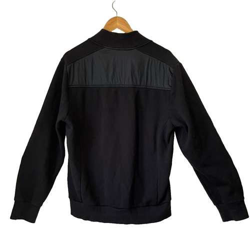 Perry Ellis Black Front Zip Sweatjacket with Nylon Front - Men's - Picture 6 of 9