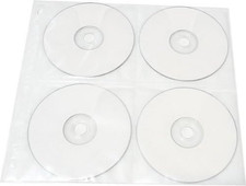 25-Pack 8 Disc CD DVD Poly Sleeves 3 Ring Binder Pages - 200 Disc Capacity Whit