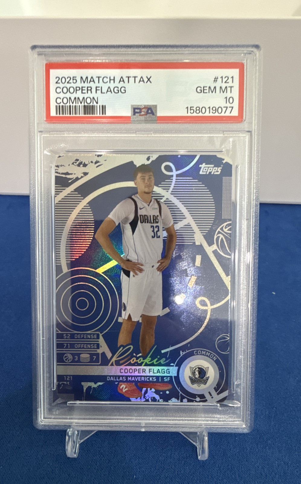 Cooper Flagg PSA 10 - 2025-26 Topps Match Attax - #121 - Blue Common RC