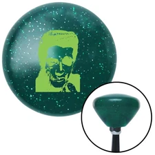 Green Elvis Green Retro Metal Flake Shift Knob w/ M16x1.5 Insert Shifter Auto