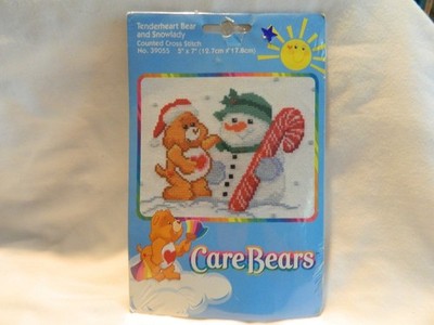 C-25 NEW 2004 CARE BEARS MINI COUNTED CROSS-STITCH KIT  TENDERHEART BEAR 