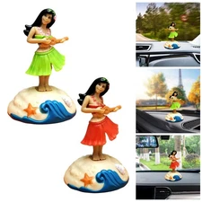 Hawaiian Girl Dashboard Bobbleheads Figurines Hawaiian Dancer Girl for Home
