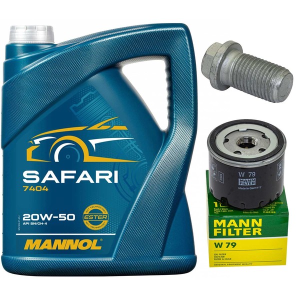 MotoröL Filter Set Mannol 20W-50 5 Liter + Schraube FüR Opel Movano Combi 1.9-image