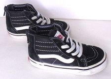 Vans Kids Black Off The Wall High Top Shoes , Zip, Size 8
