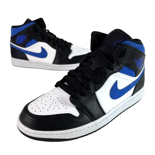 Nike Air Jordan 1 Mid Racer Royal Black White 554724 140 Mens Size 10 WORN ONCE!