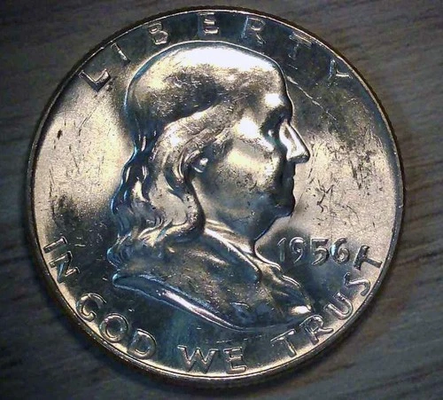 1956 Brilliant Gem Uncirculated Franklin Half Dollar