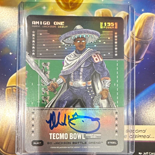 Bo Jackson Battle Arena TECHMO BOWL Amigo One Steel Signed Auto Mark Jackson