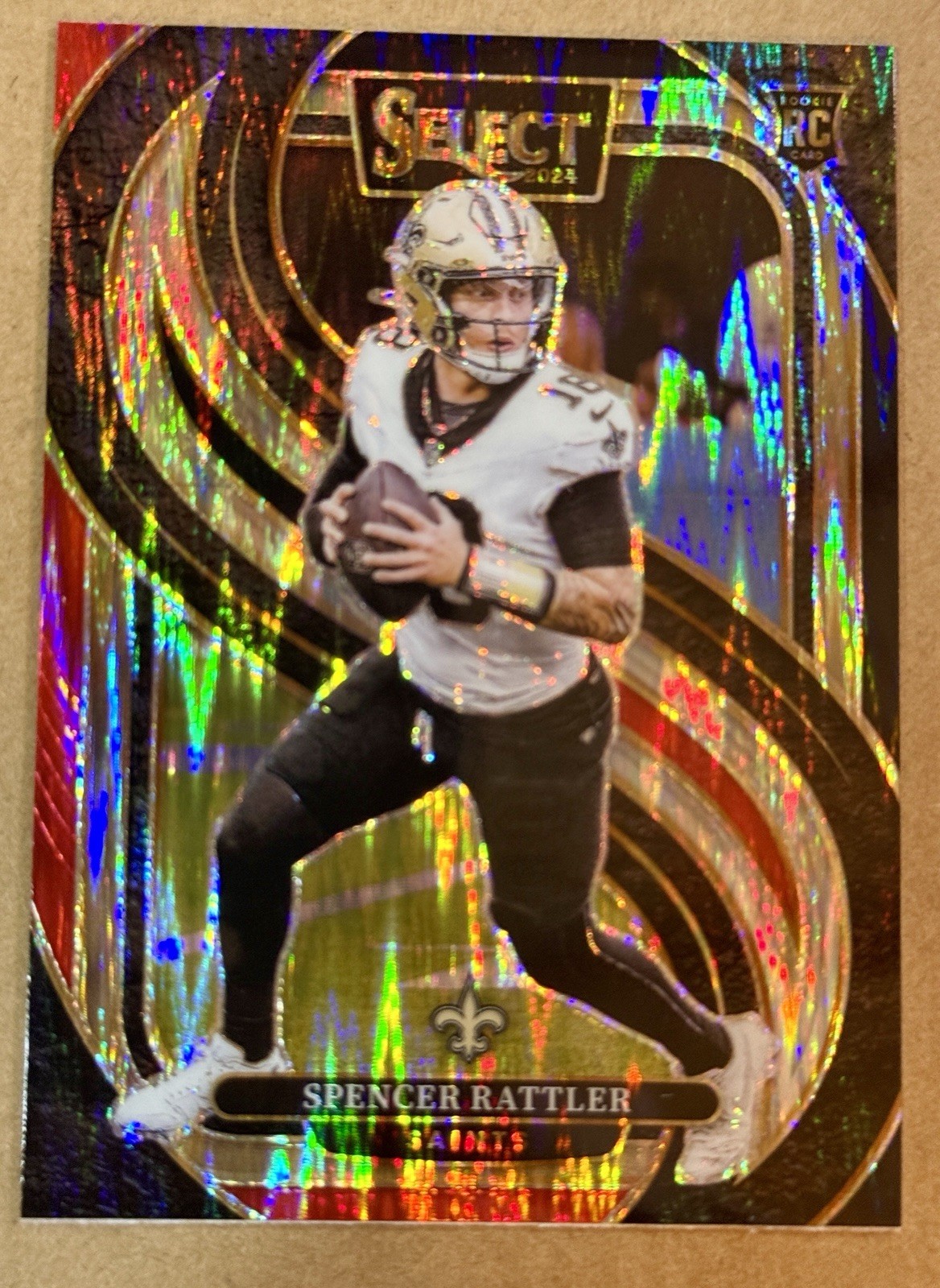 2024 Panini Select Premier Level Spencer Rattler #130 Black & Red Shock Prizm RC