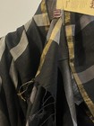 Fabindia Unisex NWT silk blend scarf stole Wrap black Gray & Gold Zari Wedding — photo 8