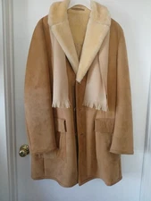 VINTAGE MENS NORM THOMPSON SUEDE/SHEARLING JACKET SIZE 42 LONG