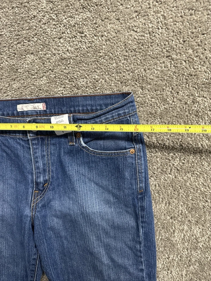 Pantalones Cortos Levi's 515 Mujer 8 Azul Jean Puño Elástico Bermuda Lavado Medio 10" Entrepierna Foto 4 de 4
