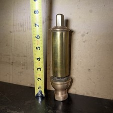 Antique Brass Single Chime Steam Whistle 1/2 Locomotive Train Engine