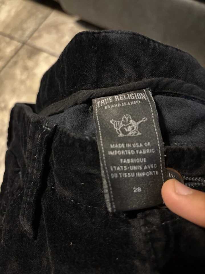 Black velvet true religion flare pants #gothfashion28 - Image 3 of 4