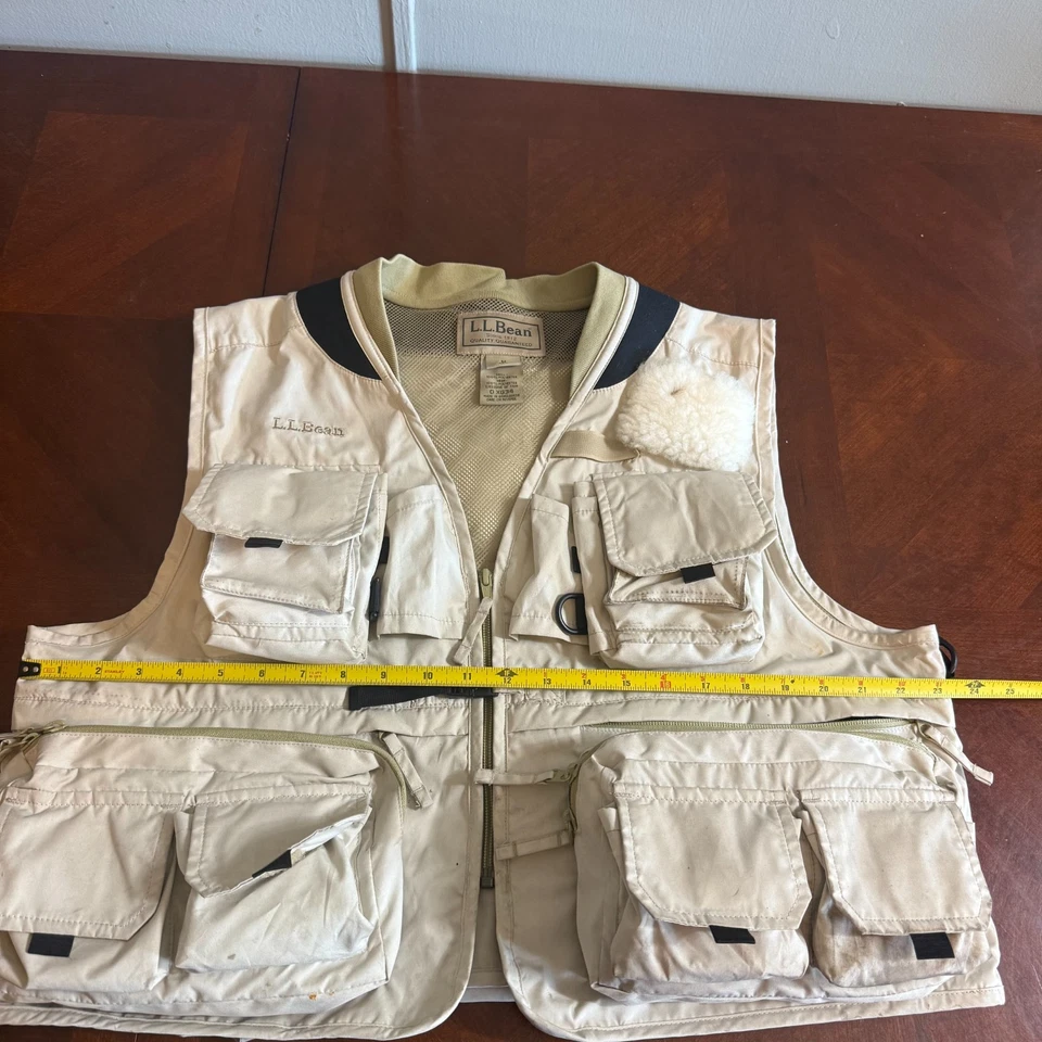 Vintage L.L. Kit Chaleco Pesca con Mosca Frijol M Beige Accesorios Moscas Herramientas Lote Foto 2 de 4