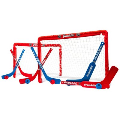 Franklin Sports NHL Kids Mini Hockey Goal Set - (2) Mini + Knee Hockey Goals,...