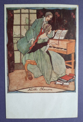 AK Rie Cramer.Alte Lieder,Vieilles Chansons,Klavier,Musik,Kunst,Mode um 1905