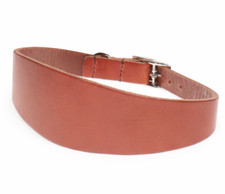 100% Real Leather Whippet Tan Hide Adjustable Dog Collar Handmade In England