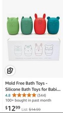 Silicone Bath Toys, Bath Toys for Infants 6-12 Months, Eco-Friendly Non Toxic...