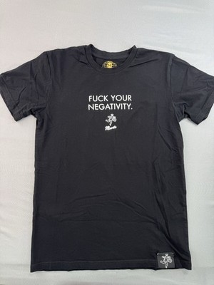 Muerte Hustle Daily F*** Your Negativity Graphic Print Men's T-Shirt Size Small