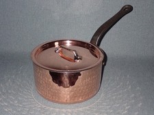 Mauviel 6.5&rdquo; Hammered Copper Sauce Pan 2.8mm Wall New Tin Lining France