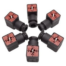 Lot of 6 SMC DIN 43650 A Solenoid Connector Form A 2-Contact + Ground 250VAC 10A