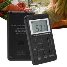 Mini radio portátil con auricular receptor FM/AM para niños y adultos popular