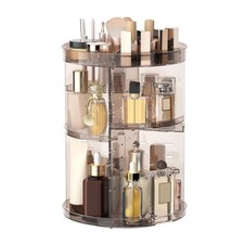 360 Rotating Makeup Organizer with Lipstick Slots, DIY 8 Adjustable Height Sp...