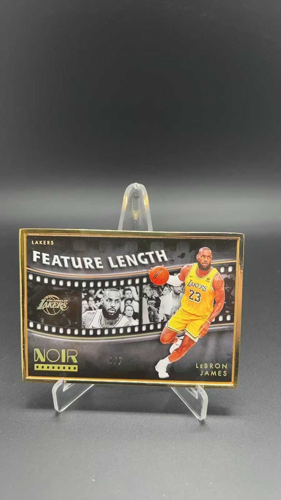 2023-24 Panini Noir Lebron James Feature Length Gold Frame Fotl /7 #14029 AC