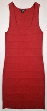 Rock & Republic Womens Red Bodycon Tank Dress Sz L Striped Pencil Dress