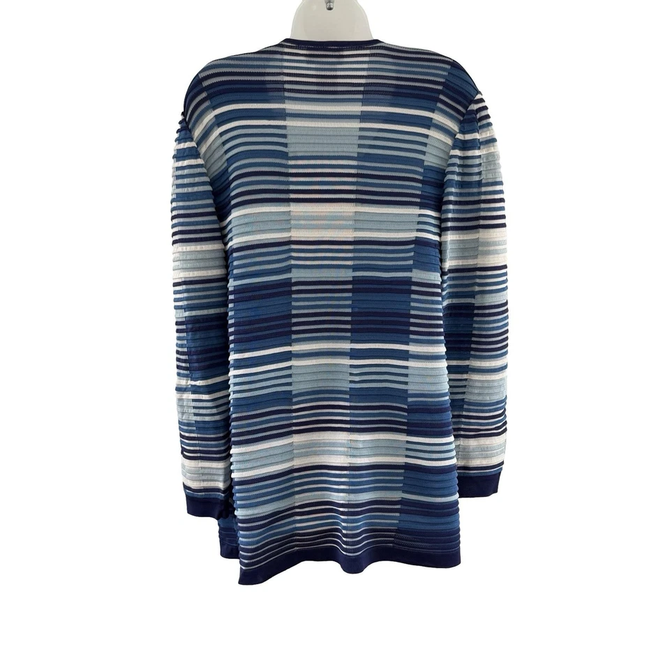 Suéter Stizzoli Mujer 52 Azul Rayas Cárdigan Cuentas Botones Hecho en Italia Foto 3 de 4