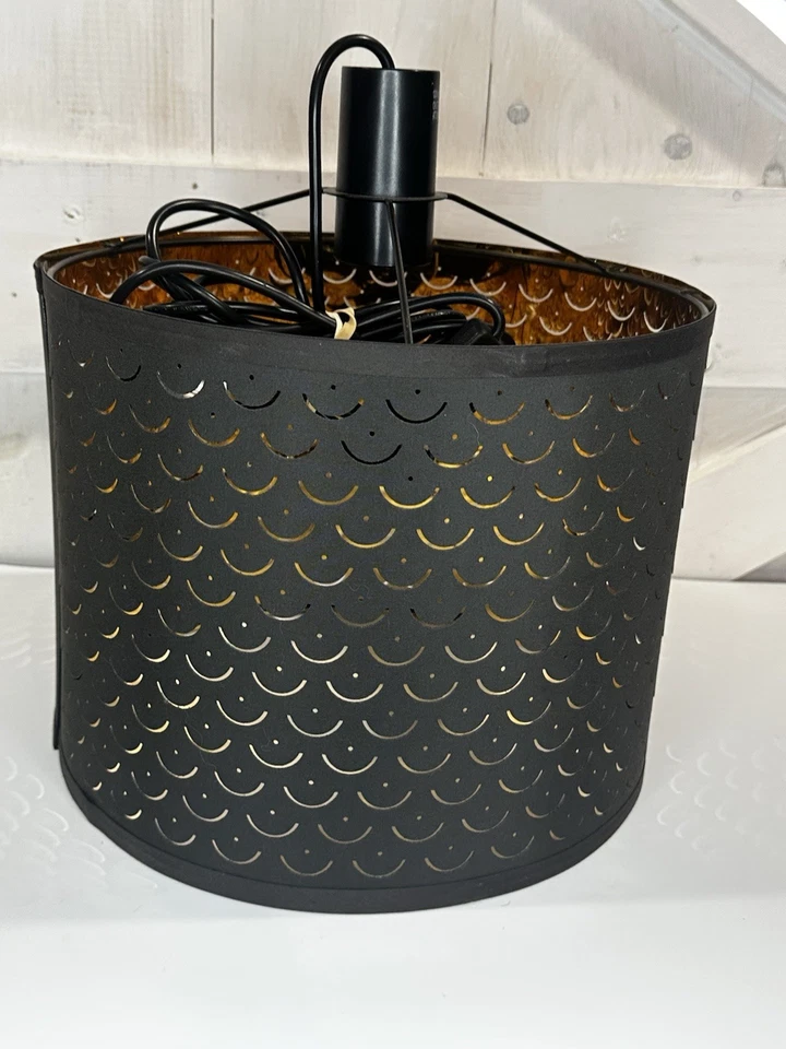 IKEA Nymö Pendant Or Floor Lamp Shade Black / Brass Color 23 " 2 Available - Image 4 of 4