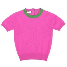 Chanel Short Sleeve Sweater Top Pink 96A #38 136378