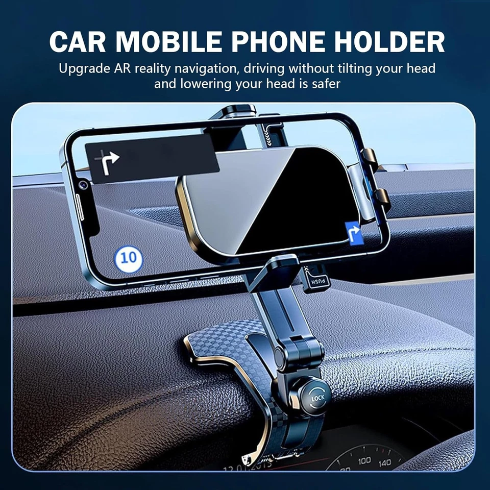 Universal 360° Car Phone Mount Dashboard Holder For Cell Phone Samsung iPhone - Image 3 of 4