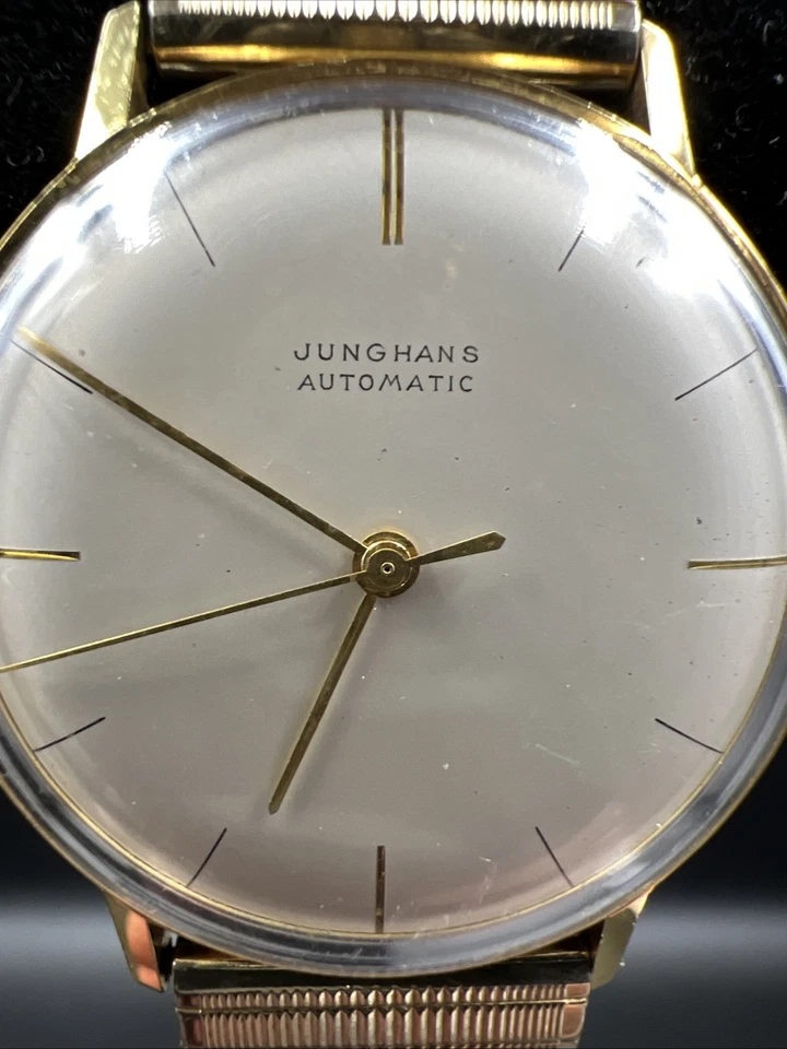 Vintage 1960 Junghans Automatic Gents Gold Plated Silver Bauhaus Dial Tested OK - Image 4 of 4