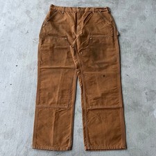 Vintage Y2K Carhartt brown DIRTY double knee work wear carpenter pants