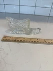 VINTAGE ~ Fenton Clear Glass DAISY AND BUTTON Victorian Slipper Shoe Figurine